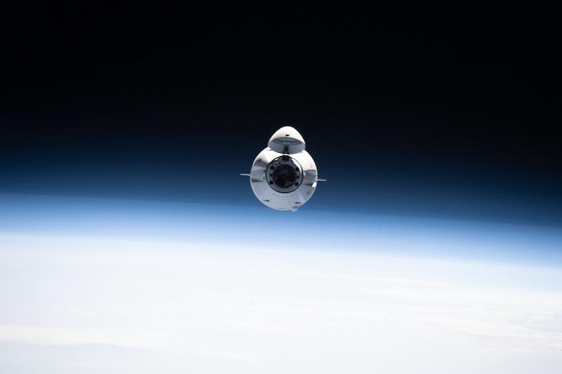 The SpaceX Dragon cargo spacecraft pictured from the International Space Station