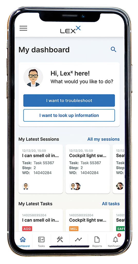 Mobile app dashboard for LexX Technologies
