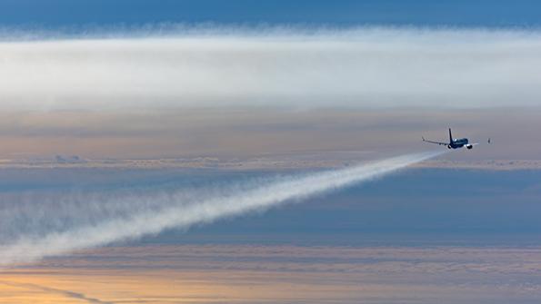 contrails in sky