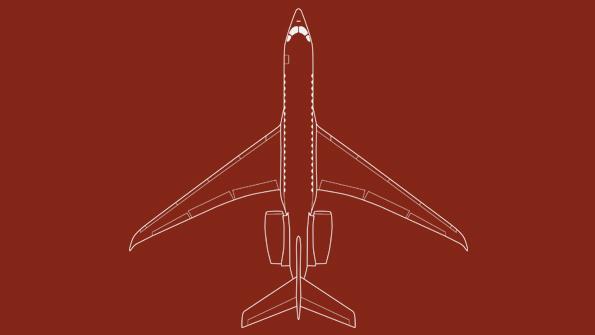 Dassault Falcon 10X graphic top view drawing