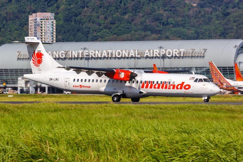 Malindo Air ATR 72-600 airplane at Penang Airport in Malaysia