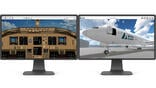 Acron Aviation Virtual Flight Deck training system software viewed on monitors