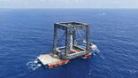 rocket booster catch system at sea