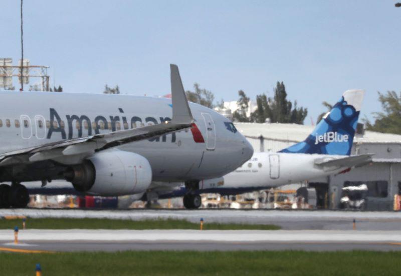 American JetBlue planes on tarmac