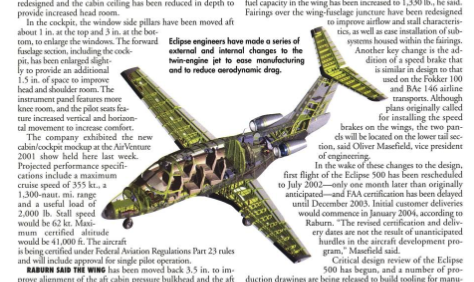 From The Archives: Eclipse 500 Undergoing Design Changes - Vimarsana News