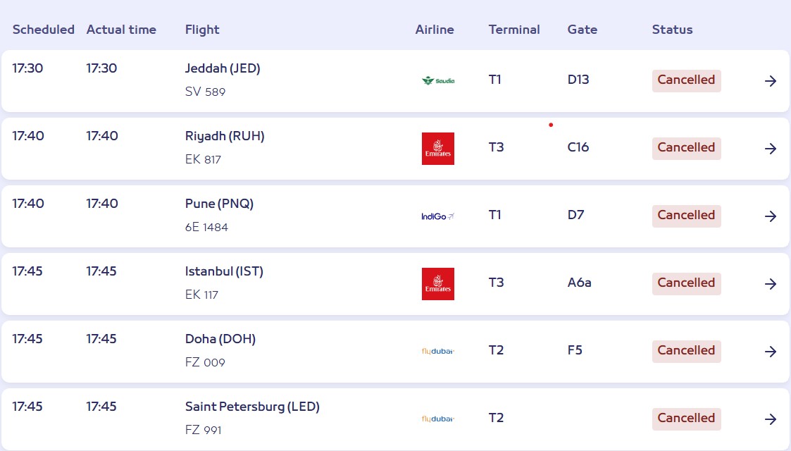Airports Struck As Airlines Cancel Flight In Iran War Fallout