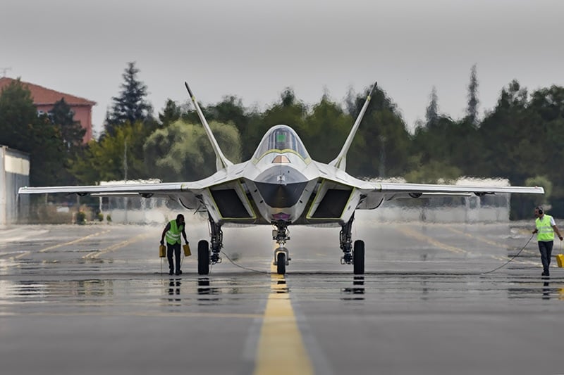 Turkish Aerospace Industries' Kaan Fighter Jet Begins Taxi Trials