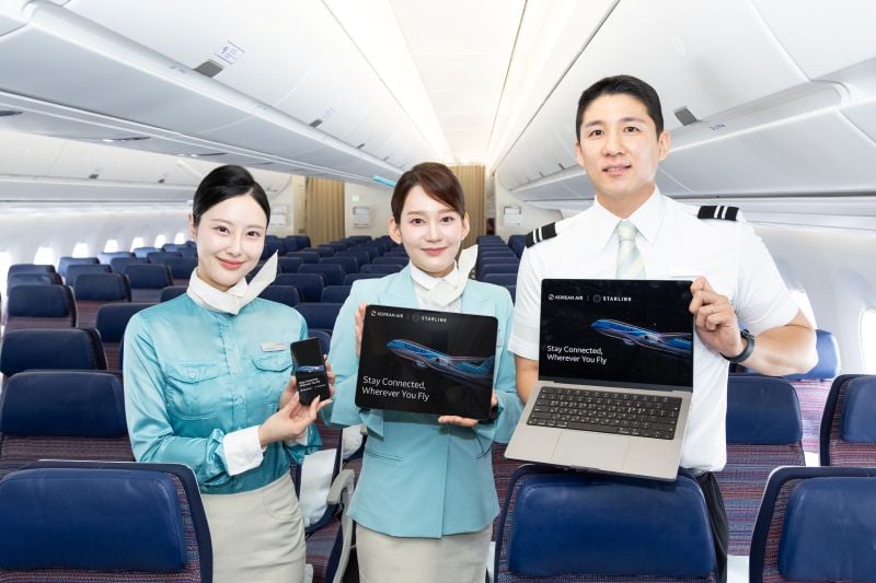 Korean Air, Asiana Set Launch Date For Starlink Service On 14 Widebodies