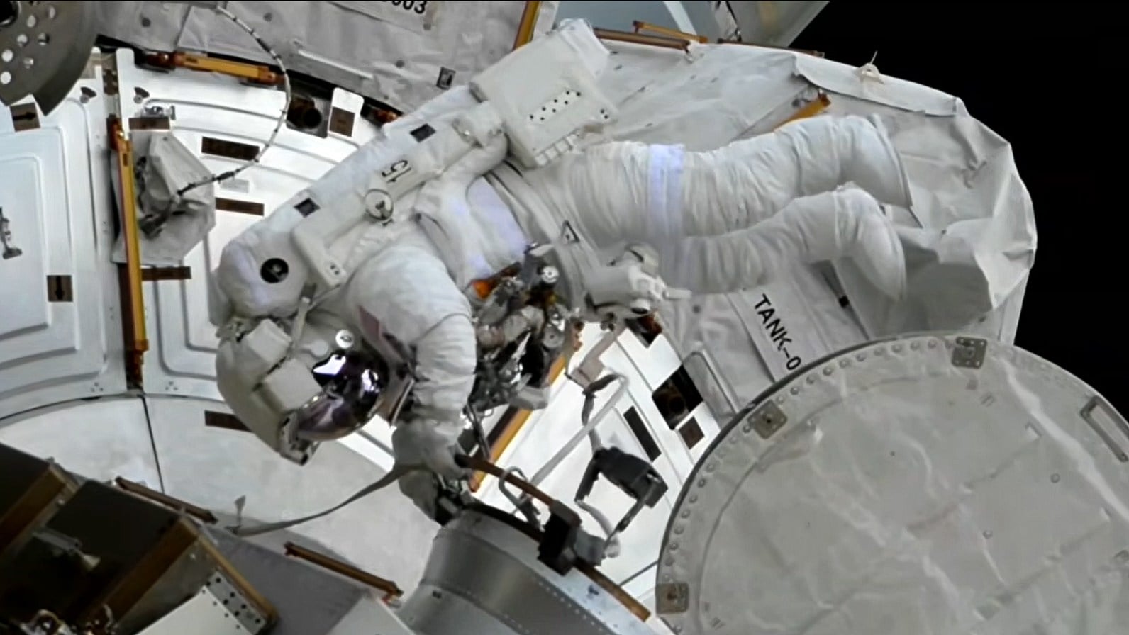 Spacewalkers Upgrade Space Station's Autonomous Docking Capabilities