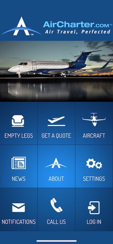 aircharter app logo screenshot