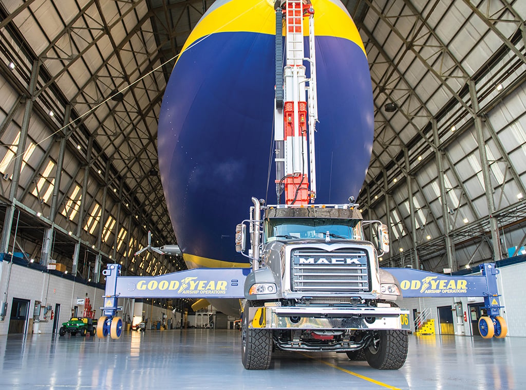 Goodyear blimp helium removal work