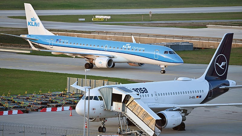 KLM Cityhopper and Lufthansa aircraft