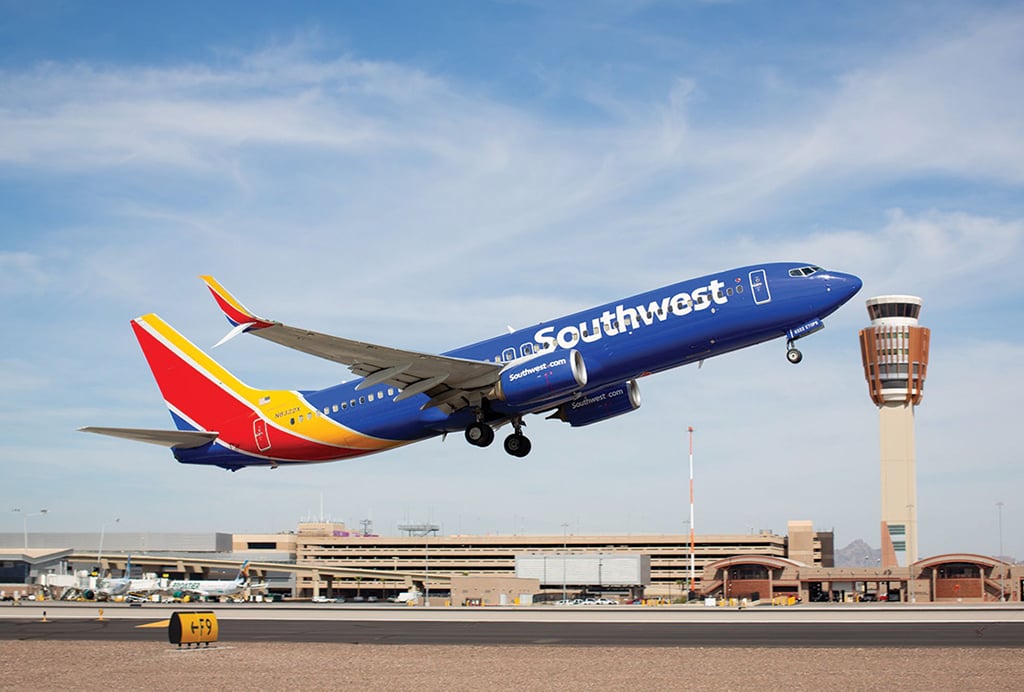 Southwest Airlines aircraft taking off