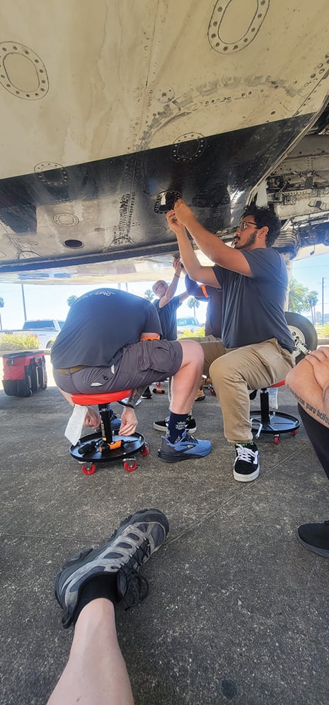 2 members of Epic Flight Academy&rsquo;s EVB team