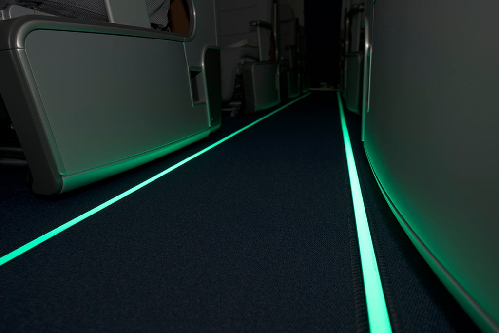 Lufthansa Technik’s GuideU floor path lighting