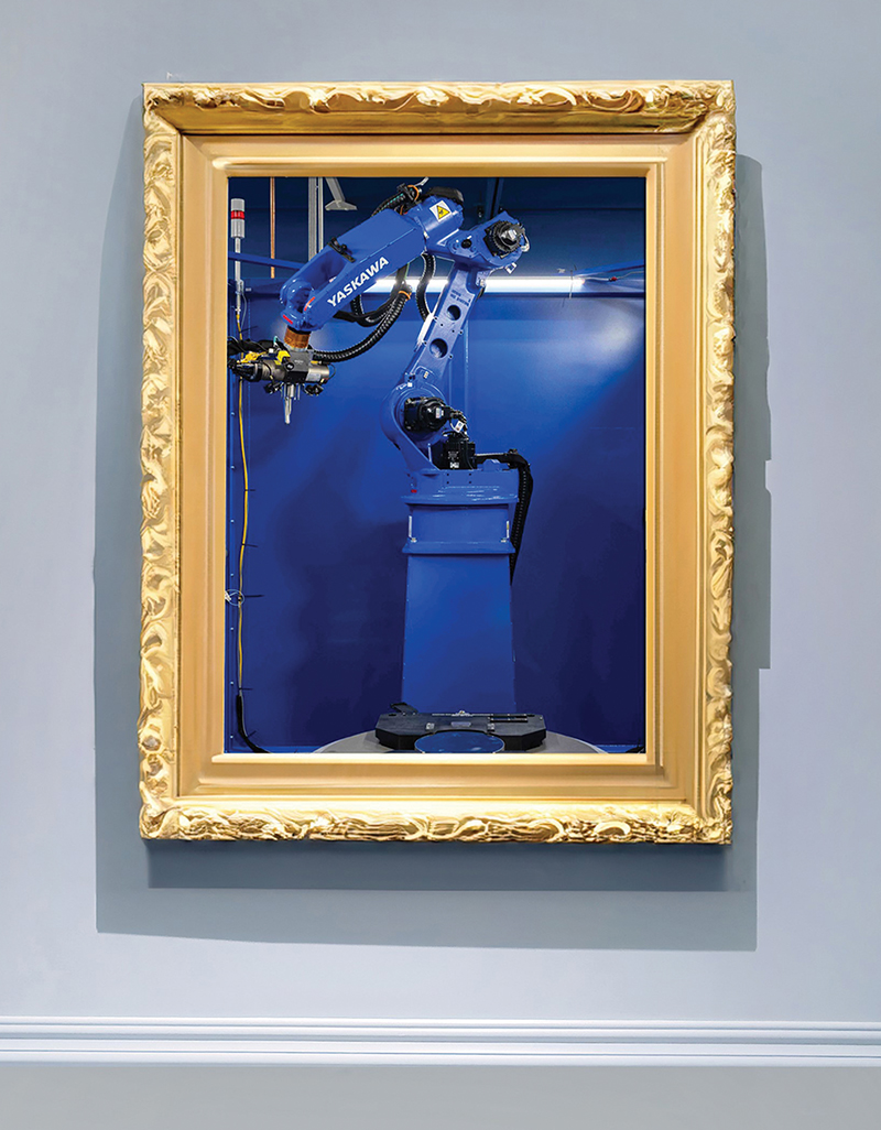 Framed picture of robotic inspection device