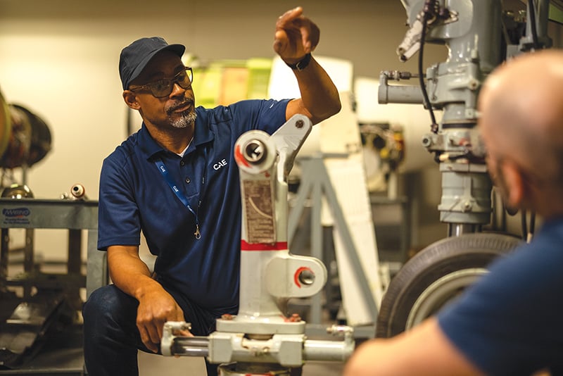 CAE employees attending training course