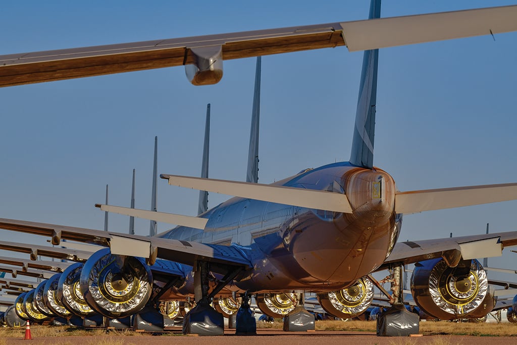 aircraft in a row
