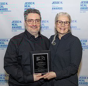 Thomas DePierro and Lisa Caputo with their Best Overall Art Direction Neal Award