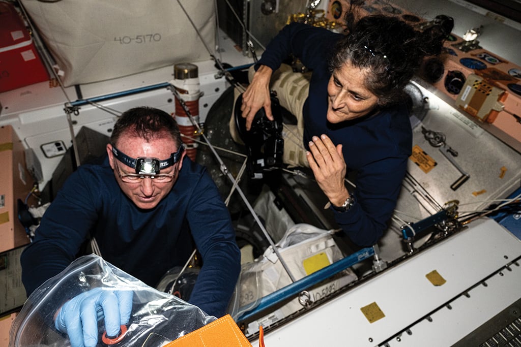 Butch Wilmore and Sunita Williams working aboard the ISS