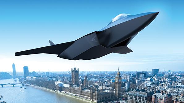 Rendering of GCAP fighter over Westminster