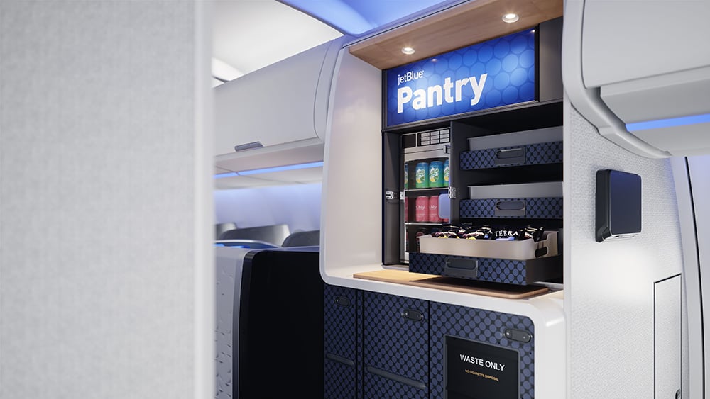 JetBlue Pantry snack station