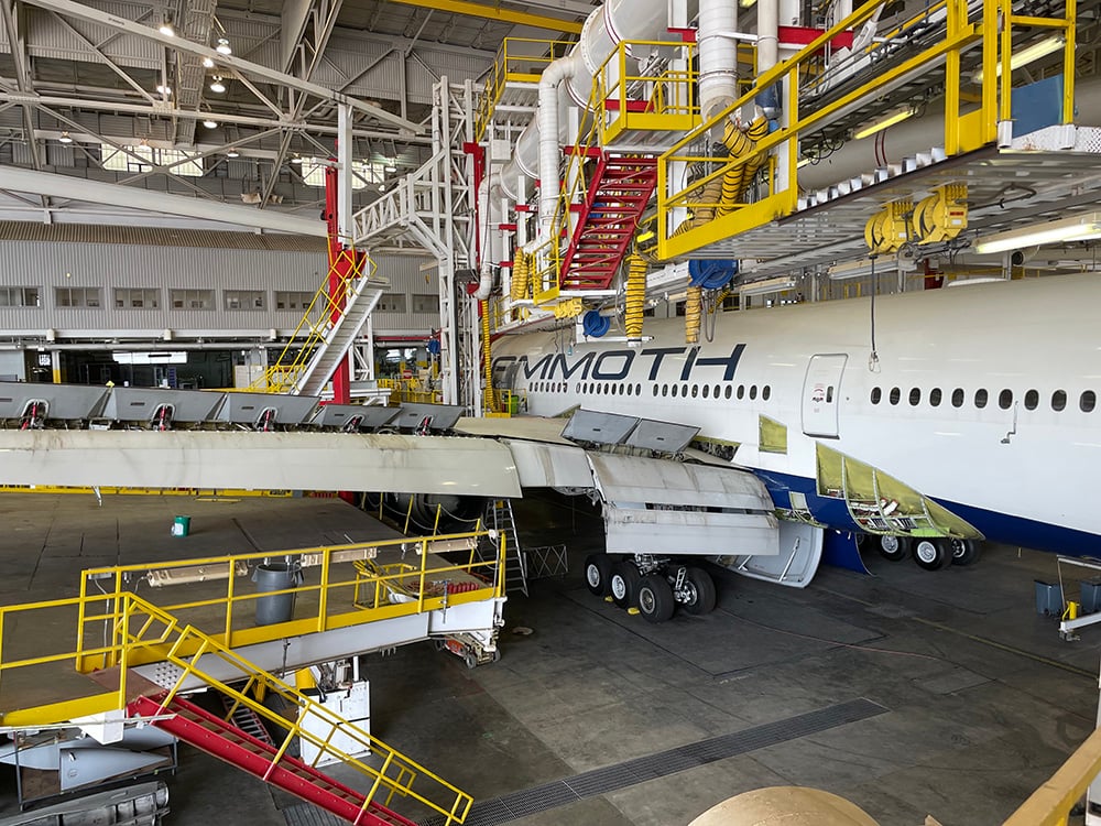 Aircraft in Aspire MRO hangar