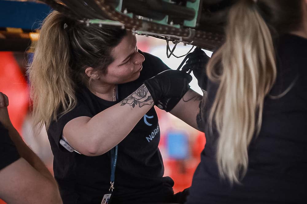 Norse Atlantic Airways technicians working on aircraft