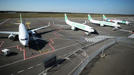 Transavia Airlines parked aircraft
