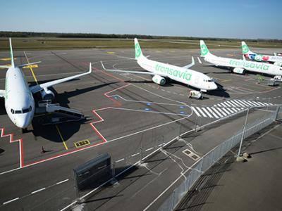 Transavia Airlines parked aircraft