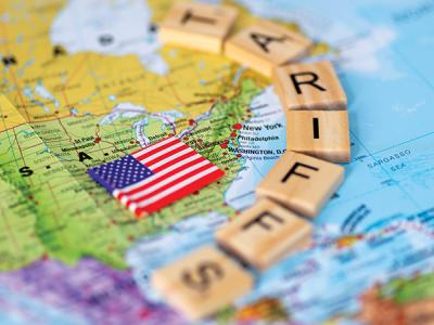 graphic, map, U.S. Flag, Tariffs Scabble tiles