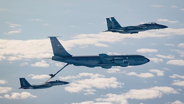 refueling squadron in midair