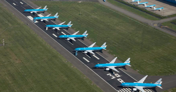 KLM parked aircraft