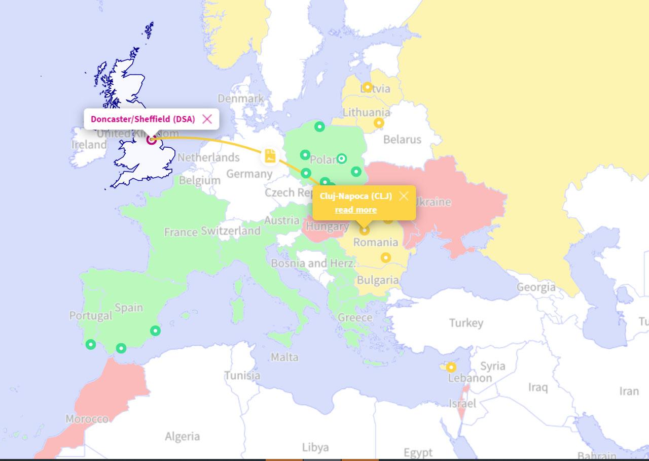 Wizz Air interactive map