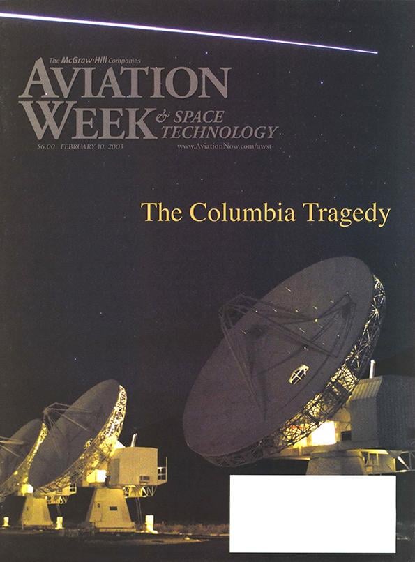 2003 Aviation Week cover of shuttle Columbia