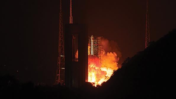 Gaofen-13 satellite liftoff aboard a Long March 3B rocket