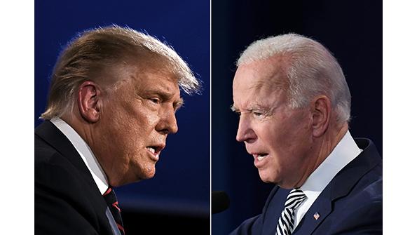 Profiles of Donald Trump and Joe Biden 