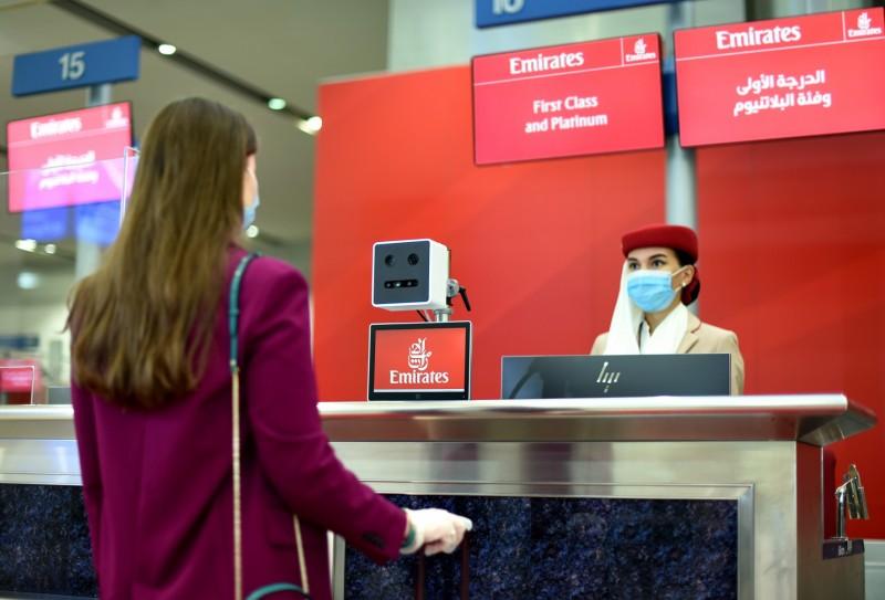 Emirates biometric path at Dubai International Airport