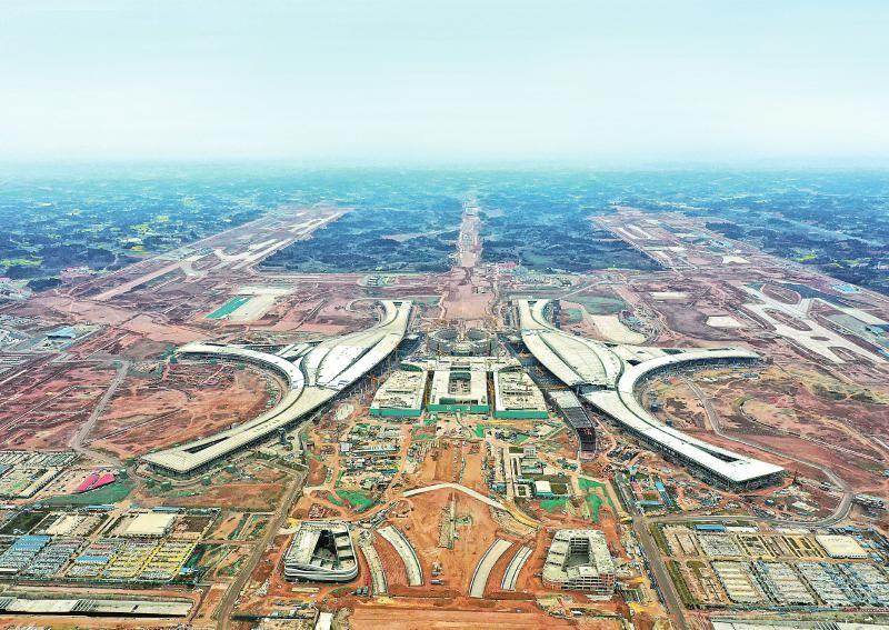 Chengdu Tianfu International Airport under construction