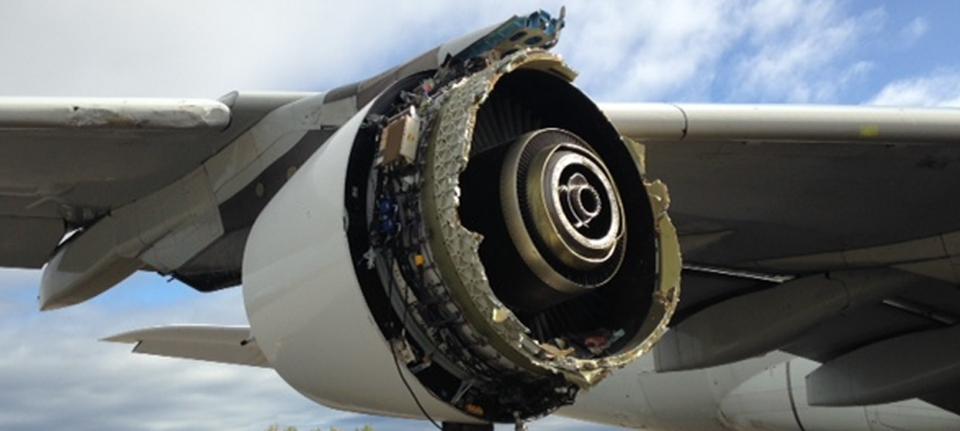 damaged A380 engine 