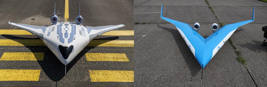 Airbus' blended wing-body Maveric and Delft Technical University's Flying-V