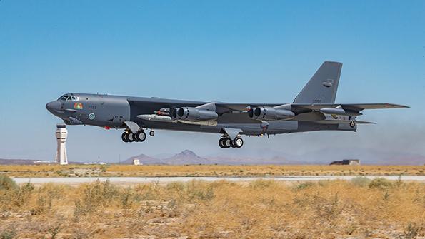 Boeing B-52H carrying two AGM-183A test assets