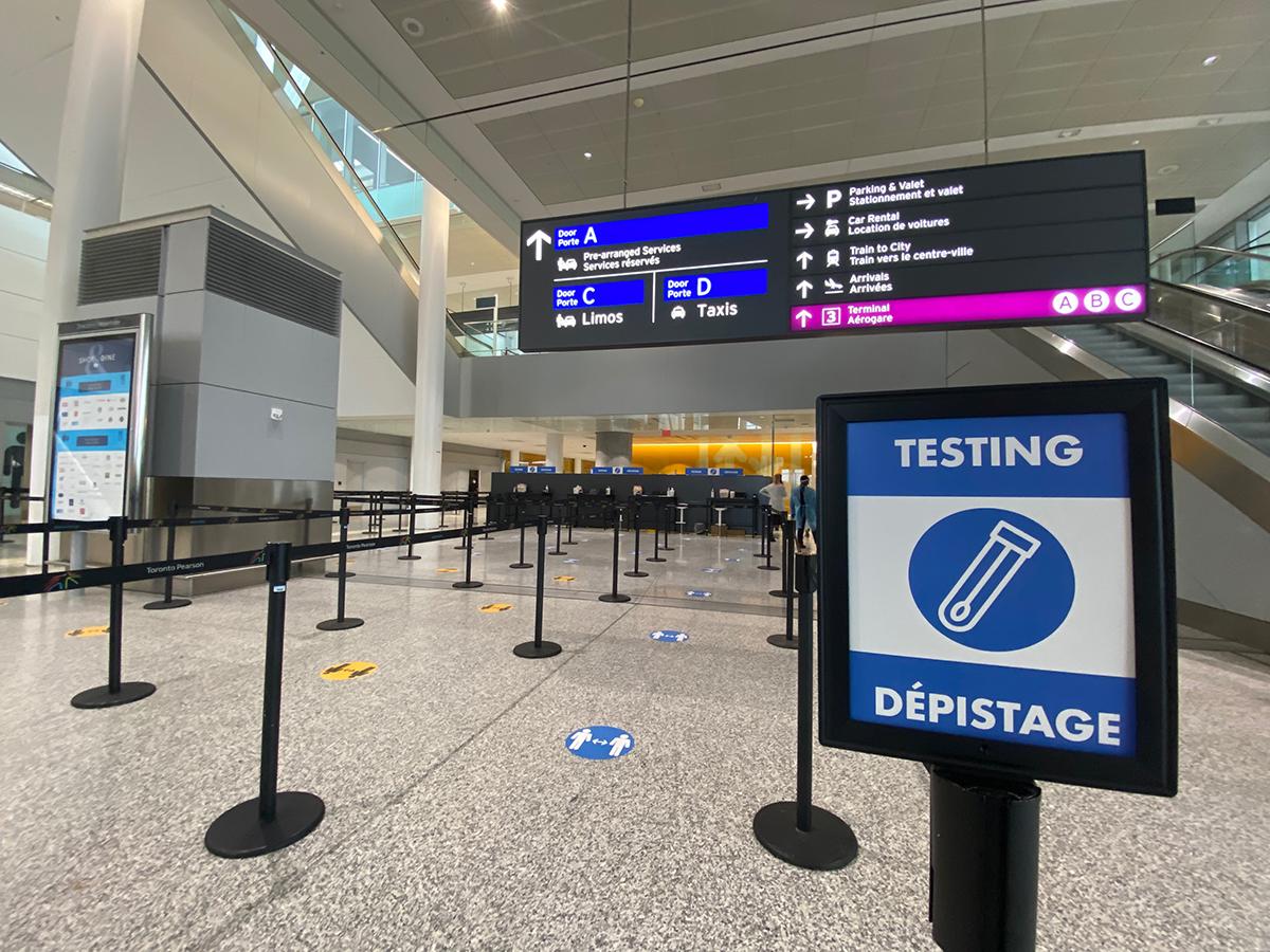 Toronto Pearson Airport testing