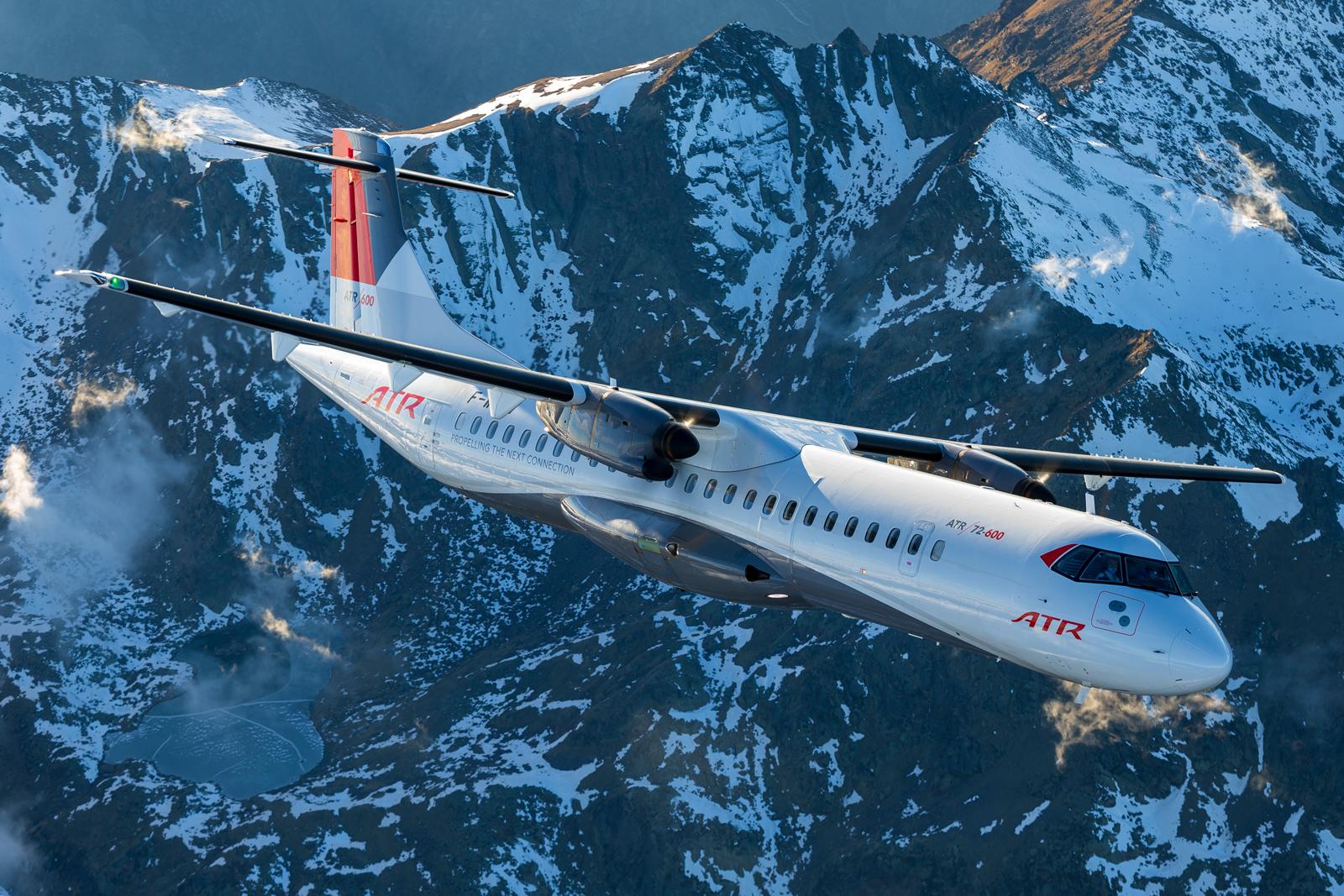 ATR 72-600 over mountains