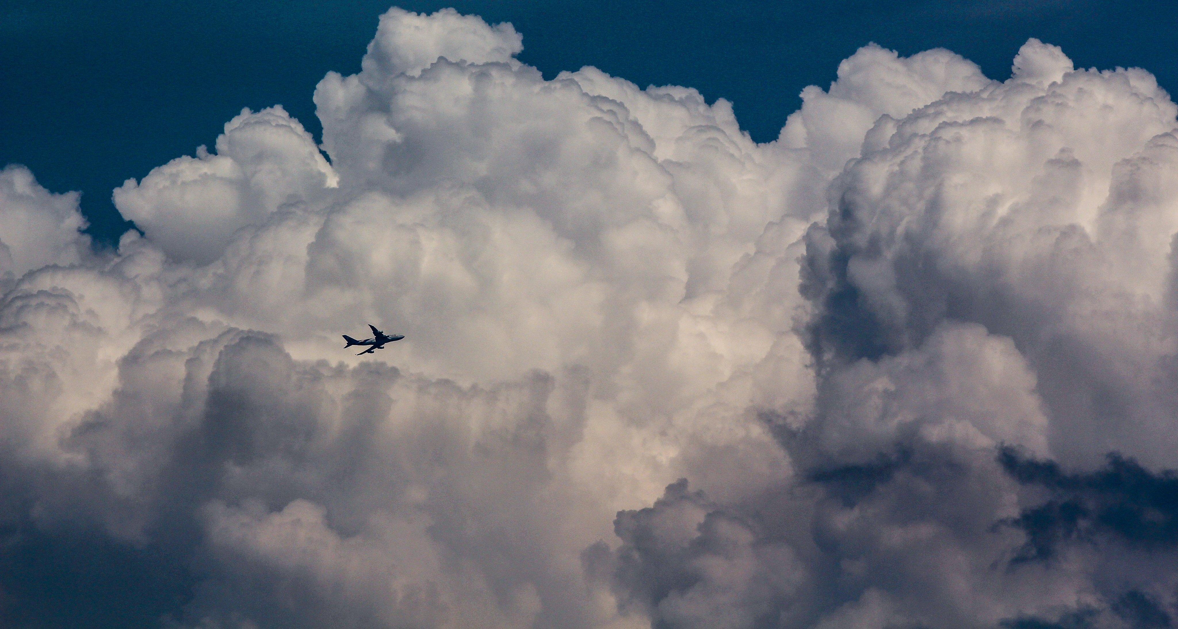 generic plane in clouds