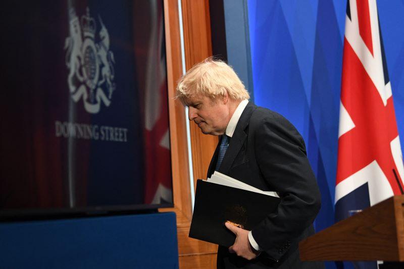 Britain's Prime Minister Boris Johnson at press conference