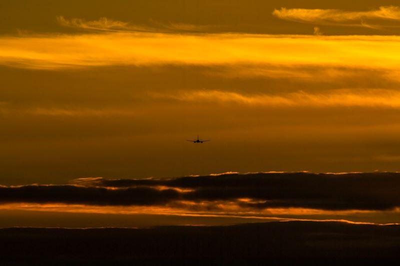 generic aircraft sunset