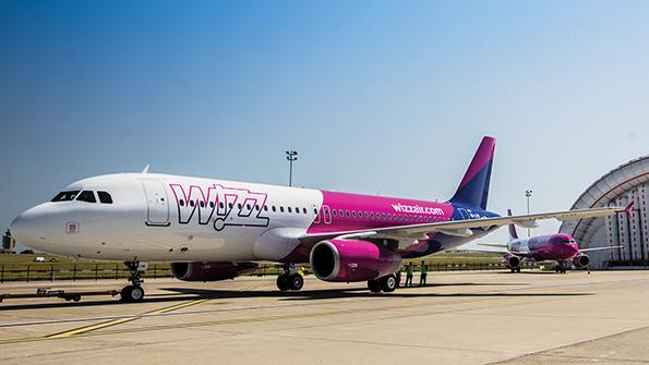 parked Wizz aircraft