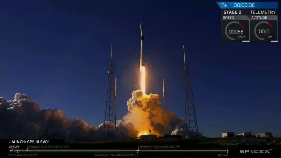 SpaceX launch with GPS III satellite