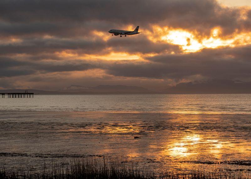 sunset at Vancouver International Airport